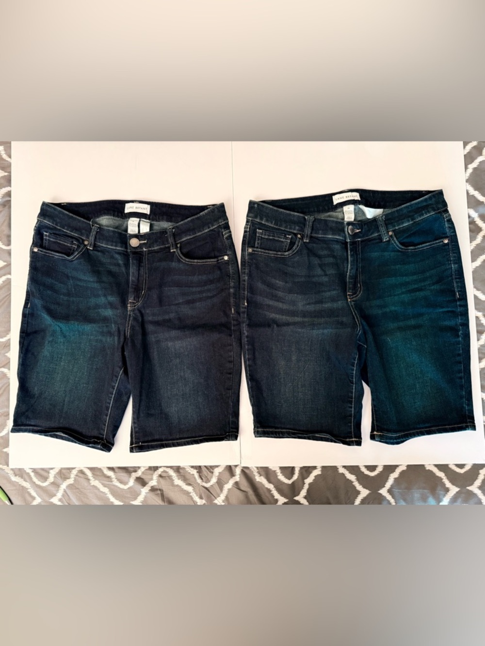 Size 14 Lane Bryant Denim Bermuda Shorts Flex Magic Waist, Signature Fit: 2 Pair